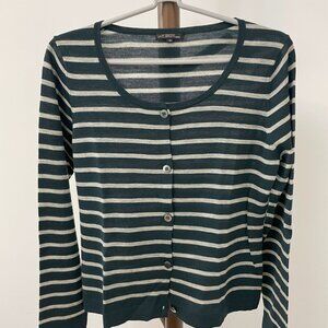 Striped wool/cashmere cardigan